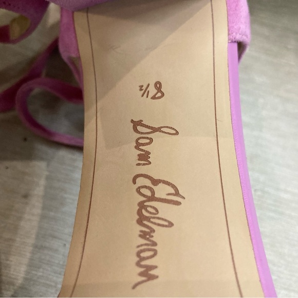 SAM EDELMAN Sz 8.5 Pink Leather Upper Strappy Buckle Closure Heeled Sandals NWOT - Picture 15 of 16